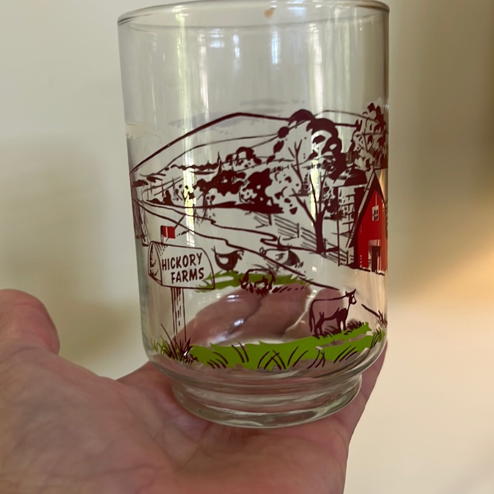 Set of 2 vintage Hickory Farms juice glasses.  Perfect